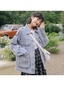 Autumn new denim jacket women's Korean style denim jacket loose Top