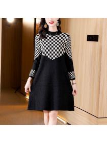 New style wool knitted dress mid-length slim dress