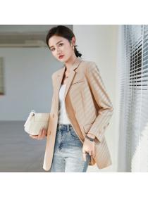 Ladies Brown suit jacket Korean fashion British style fashion professional Blazer