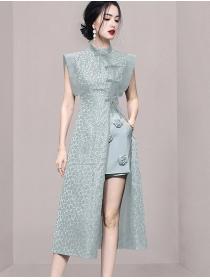 For Sale Puff Sleeve Fashion  Open Fork Suit 