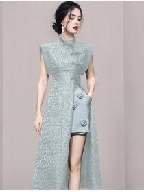 For Sale Puff Sleeve Fashion  Open Fork Suit 