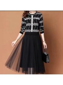 Temperament dress women's high-quality Plus size sequined Knitted dress
