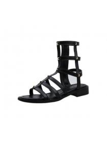 Women's summer Roman hollow zipper sandals 