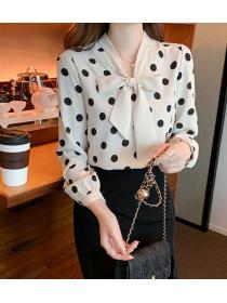 French Chiffon shirt with polka dots