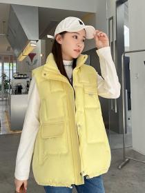 Winter Korean style loose matching down cotton waistcoat