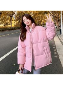 New style Korean fashion thickened solid color student Short coat