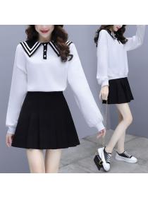 New style Fashion Top+ Pleated Skirt Two-piece Set