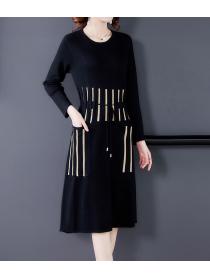 On Sale Stripe Knitting Fashion Dress 
