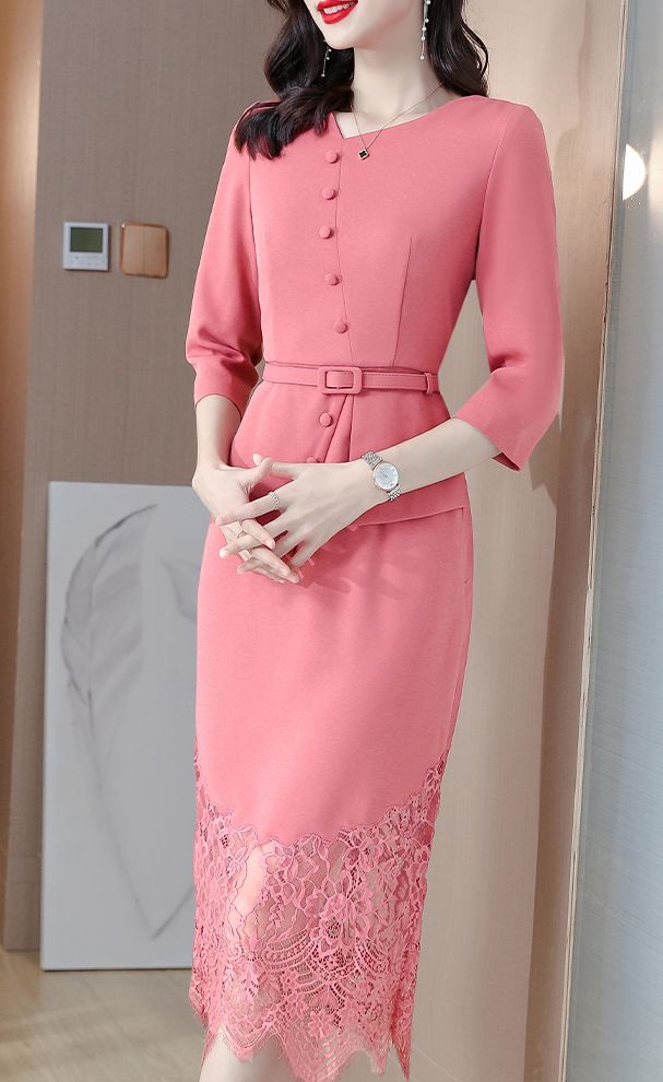 French fashion elegant atmosphere mid-length  t professional package hip Dress