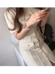 Autumn fashion dress women's temperament high-end Tweed dress