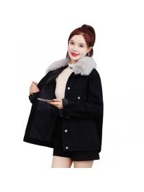 Winter new Denim coat Plus size loose cotton Short coat