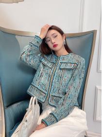 Ladies short style luxury Tweed coat