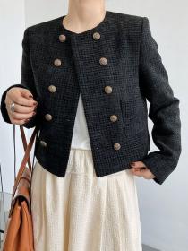 Fashion style tweed jacket Autumn new women's Short coat