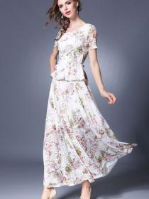 European style women's new lace dress lady temperament outfit