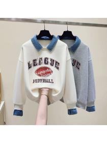 Autumn new letter print loose simple sweater for women