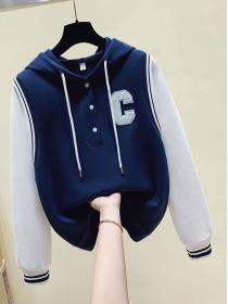Korean style fake two-piece jacket loose matching sweater