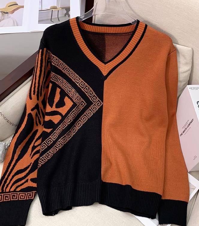 Outlet Printing Fashion Leisure Style Knitting Top