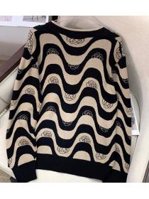  Outlet Color Matching Knitting Fashion Top 