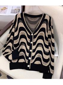  Outlet Color Matching Knitting Fashion Top 