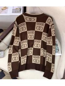 Outlet Color Matching Knitting Fashion Top