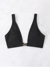 Outlet hot style Bikini Sexy Swimwear Top Solid Color Special Fabric With Metal Jewelry