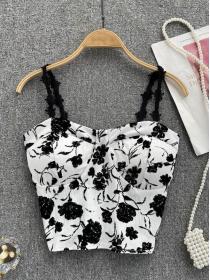 Vintage style hot girl back camisole with chest pad