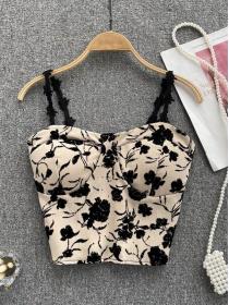 Vintage style hot girl back camisole with chest pad