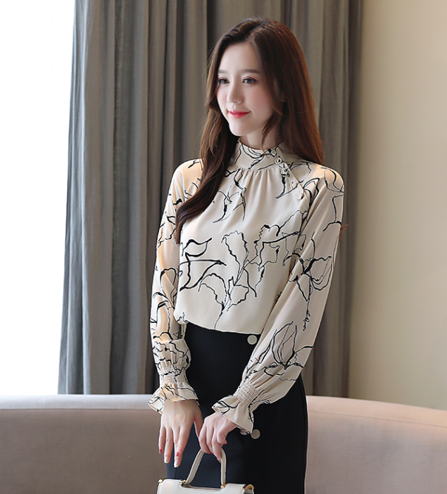 Korean style long sleeve french top