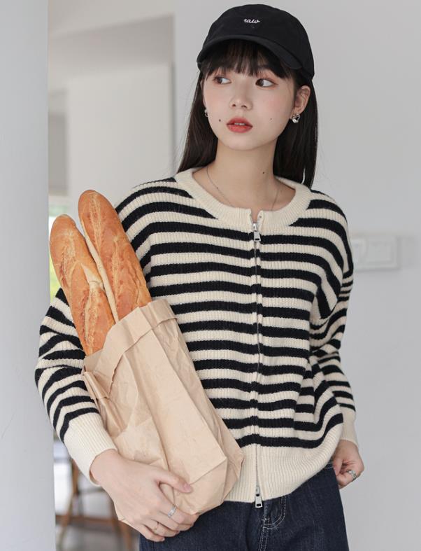 Korean Style Stripe Sweet Fresh Sweater