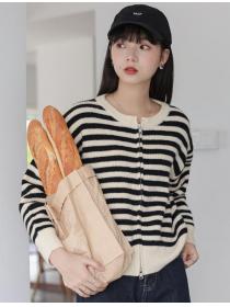 Korean Style Stripe Sweet Fresh Sweater 