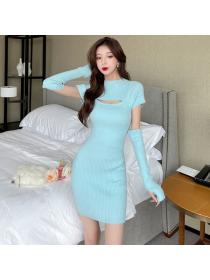 New style Fashion knitted dress with oversleeve