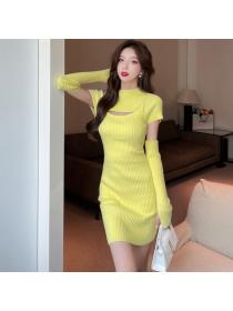 New style Fashion knitted dress with oversleeve