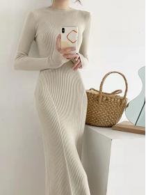 Winter fashion Sexy slim knitted dress Long dress