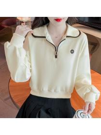 Autumn new Korean style loose embroidered sweater 