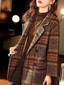 New fashion plaid tweed coats