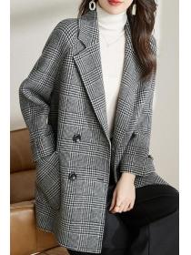 Winter new fashion suit collar woolen cloth coat