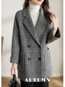 Winter new fashion suit collar woolen cloth coat