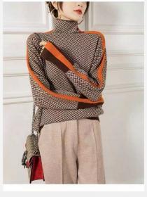 Chic cashmere sweater women's autumn winter loose turtleneck wool knit