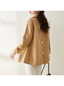 winter new fashion Korean style double breasted temperament wool coat