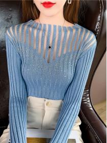Fall wear knitwear women's long sleeve high neck sexy Pullovers