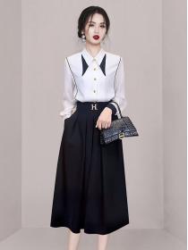 New arrival black and white outfit for fall