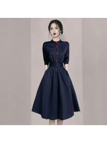 Korean style Autumn new simple fashion slimming dress 