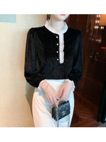 Fashion style Thickened velvet Top 