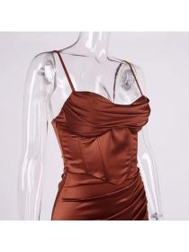 Outlet hot style Stylish Sexy Single-shoulder Party dress 