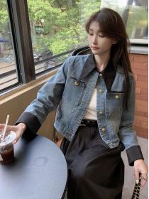 Vintage style Casual denim jacket for women 