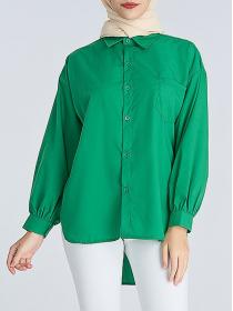 Hot sale Muslim women’s shirt Solid color loose long-sleeved blouse