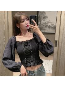 Korean style Chic Dew shoulder Fashion Top