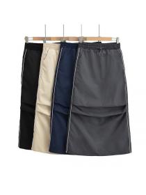 Quick dry slit sports drawstring long skirt