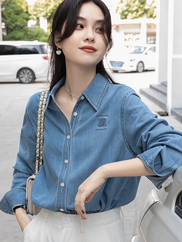 Korean Style Doll Collars Pure Color  Fsshion Blouse