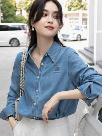 Korean Style Doll Collars Pure Color  Fsshion Blouse 